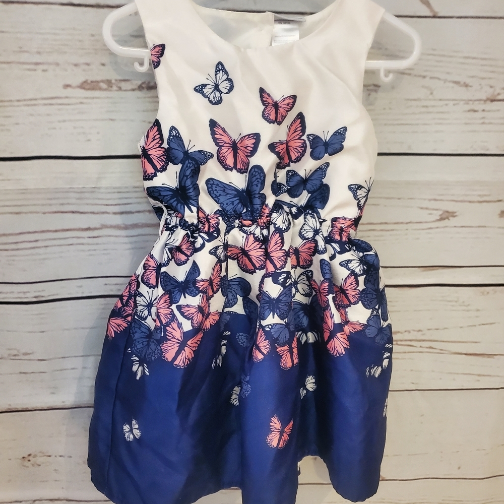 Nicole Miller Butterfly Print Fit and Flare Dress